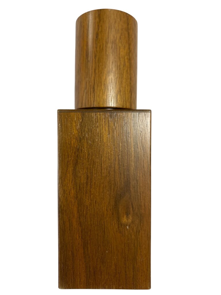 Triptych of 70's Cubist Wooden Cologne Bottles (Set of 3)