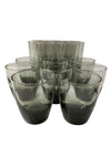 Mid Century 16-piece Set of Smoked Glass Highball and Old Fashioned Glasses