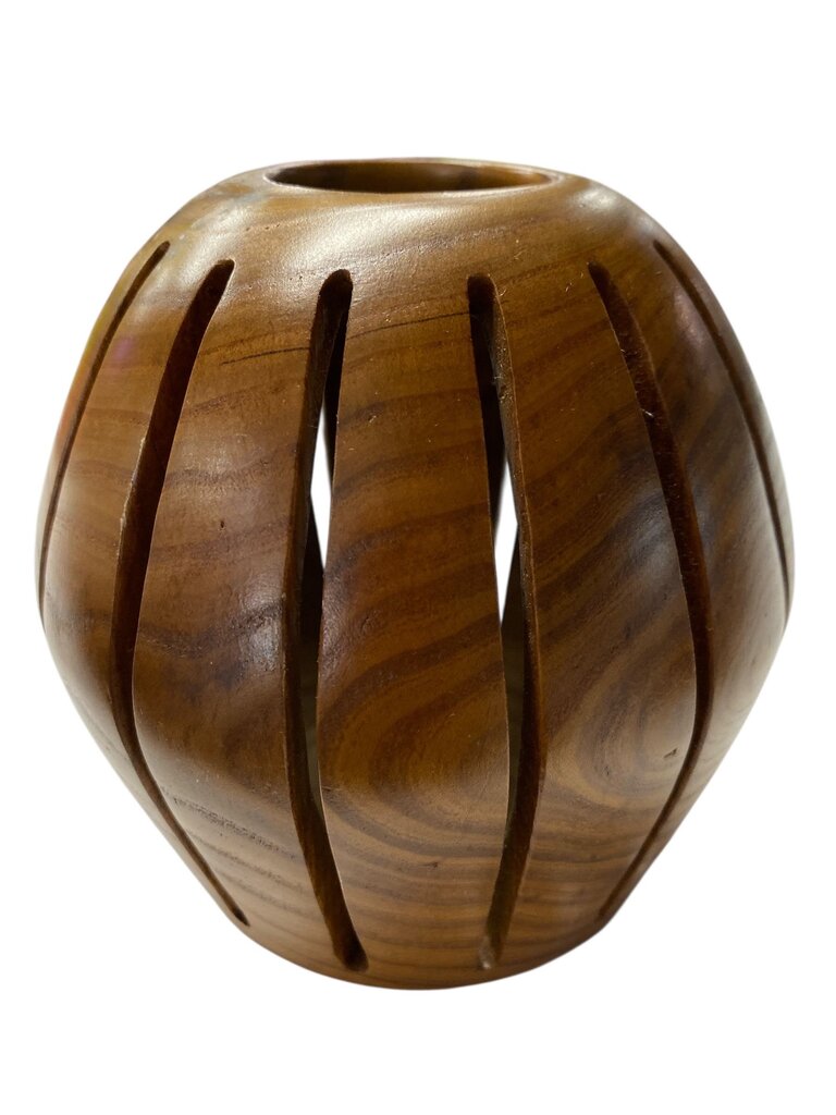 Bruce Dearborn Russian Olive Carved/Turned Art Vase