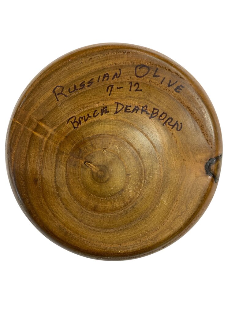 Bruce Dearborn Russian Olive Carved/Turned Art Vase