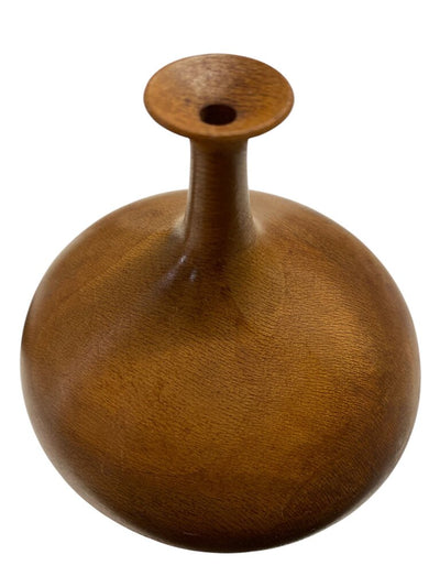 70's Vintage Hand-Turned Japanese Wooden Vase