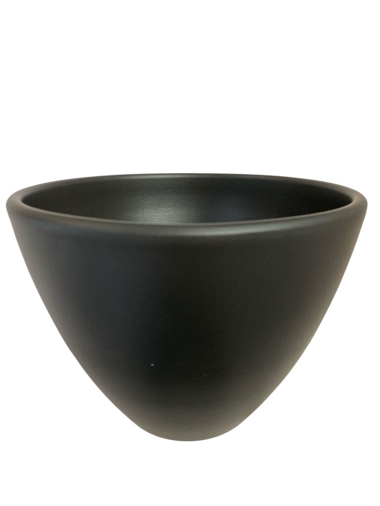 Matte Black Vintage German Ceramic Planter