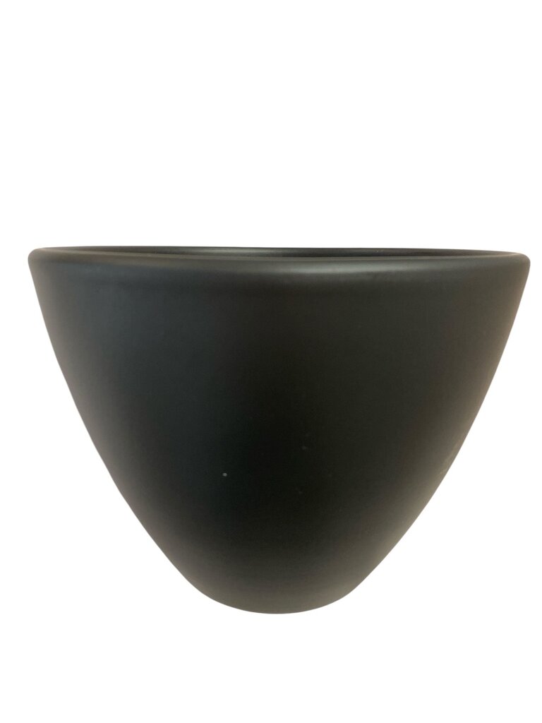 Matte Black Vintage German Ceramic Planter