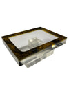 Vintage 70's Philippe Cheverny Lucite Soap Dish with Burled Lucite Detail