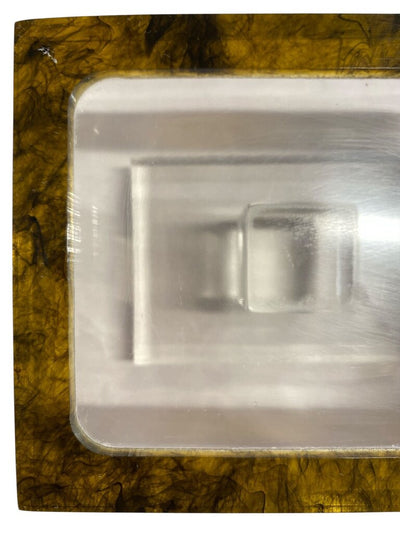 Vintage 70's Philippe Cheverny Lucite Soap Dish with Burled Lucite Detail