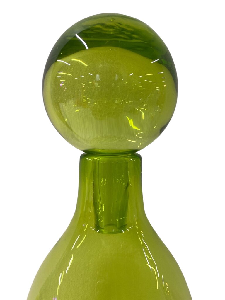 MCM Monumental Viterra Green Art Glass Decanter