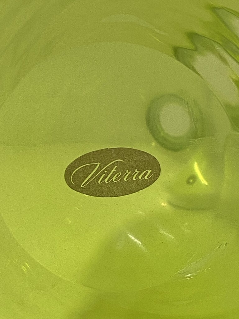 MCM Monumental Viterra Green Art Glass Decanter