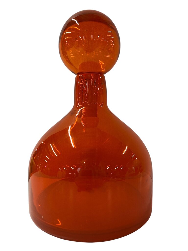 MCM Monumental Viterra Orange Art Glass Decanter