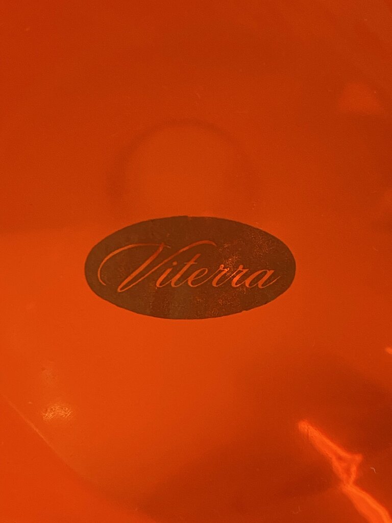 MCM Monumental Viterra Orange Art Glass Decanter