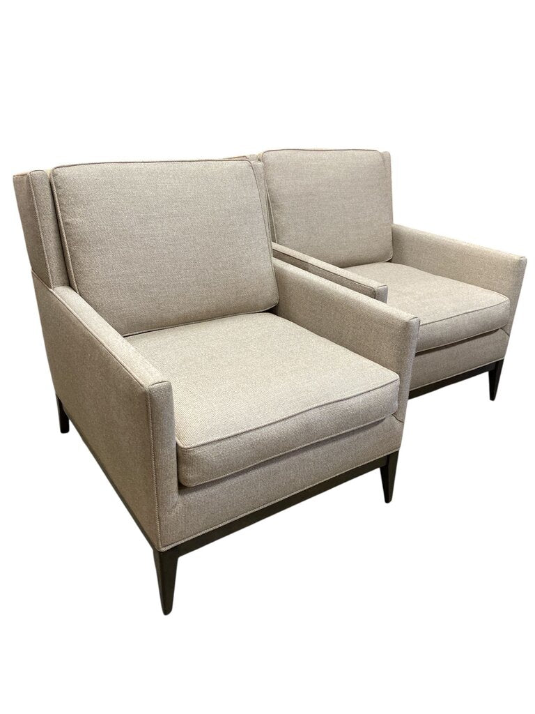 Mid Century Pair of Lines Lounge Chairs by A. Rudin of LA (Set of 2))