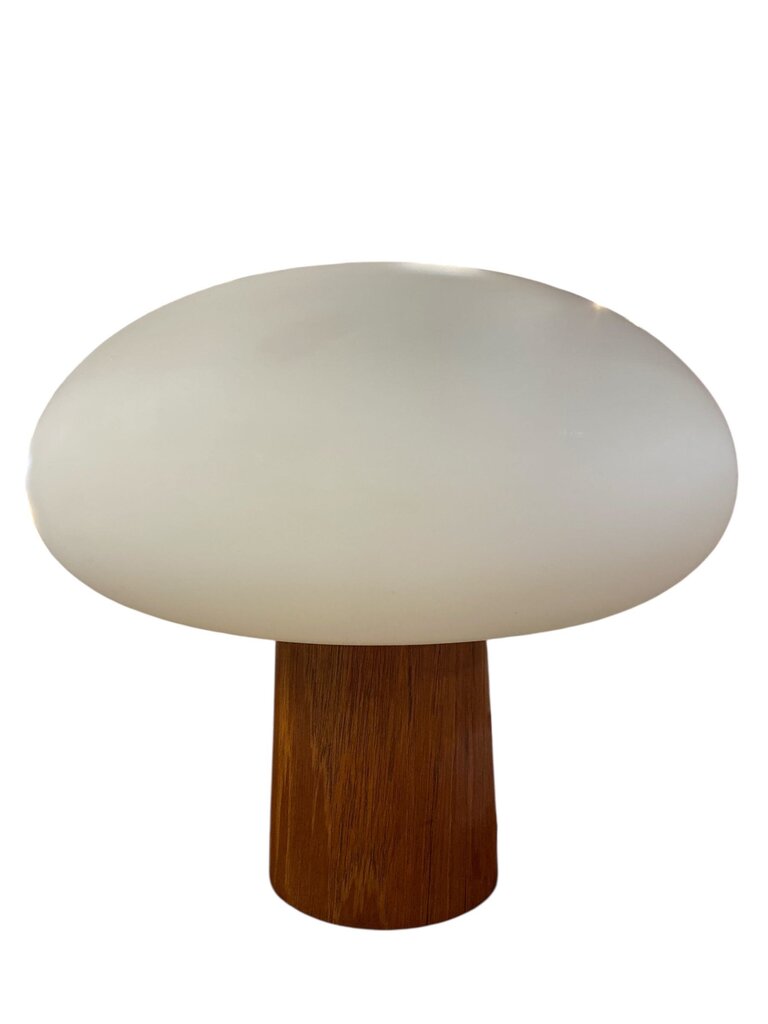 RARE Teak Mid Century Mushroom Lamp By Laurel