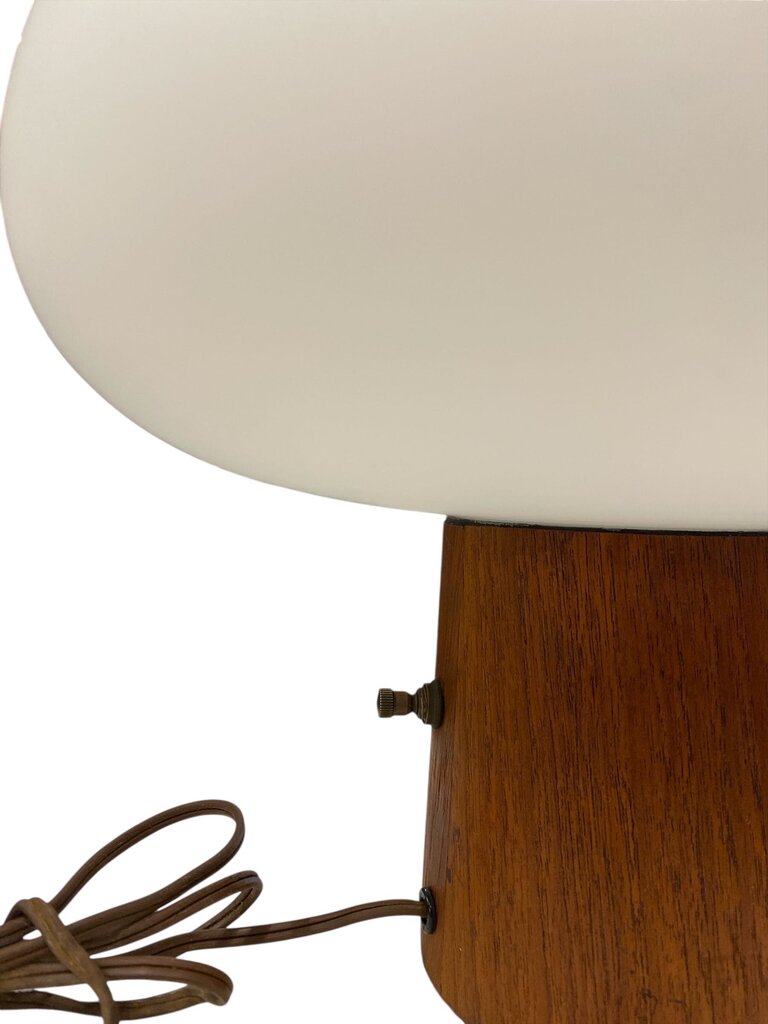 RARE Teak Mid Century Mushroom Lamp By Laurel