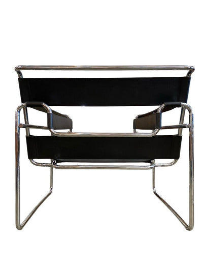 Pair of Authentic Chrome and Leather Wassily Chairs by Marcel Breuer (Set of 2)