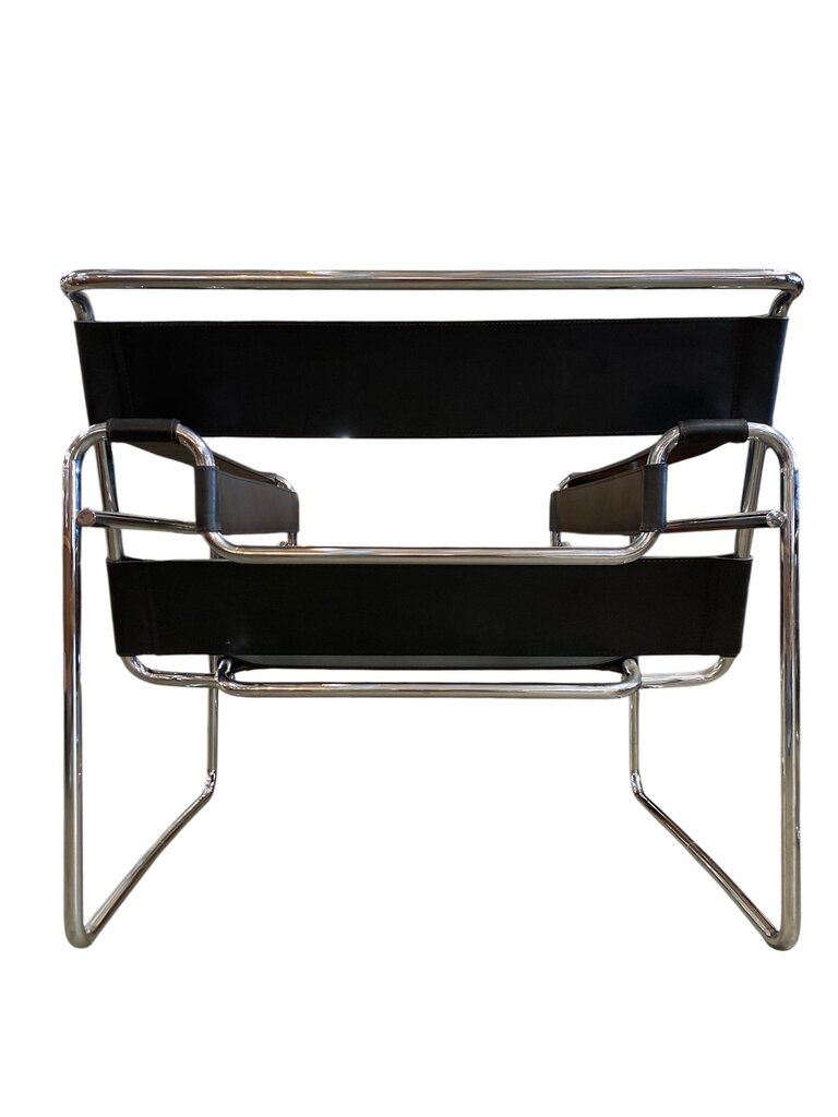 Pair of Authentic Chrome and Leather Wassily Chairs by Marcel Breuer (Set of 2)