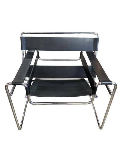 Pair of Authentic Chrome and Leather Wassily Chairs by Marcel Breuer (Set of 2)