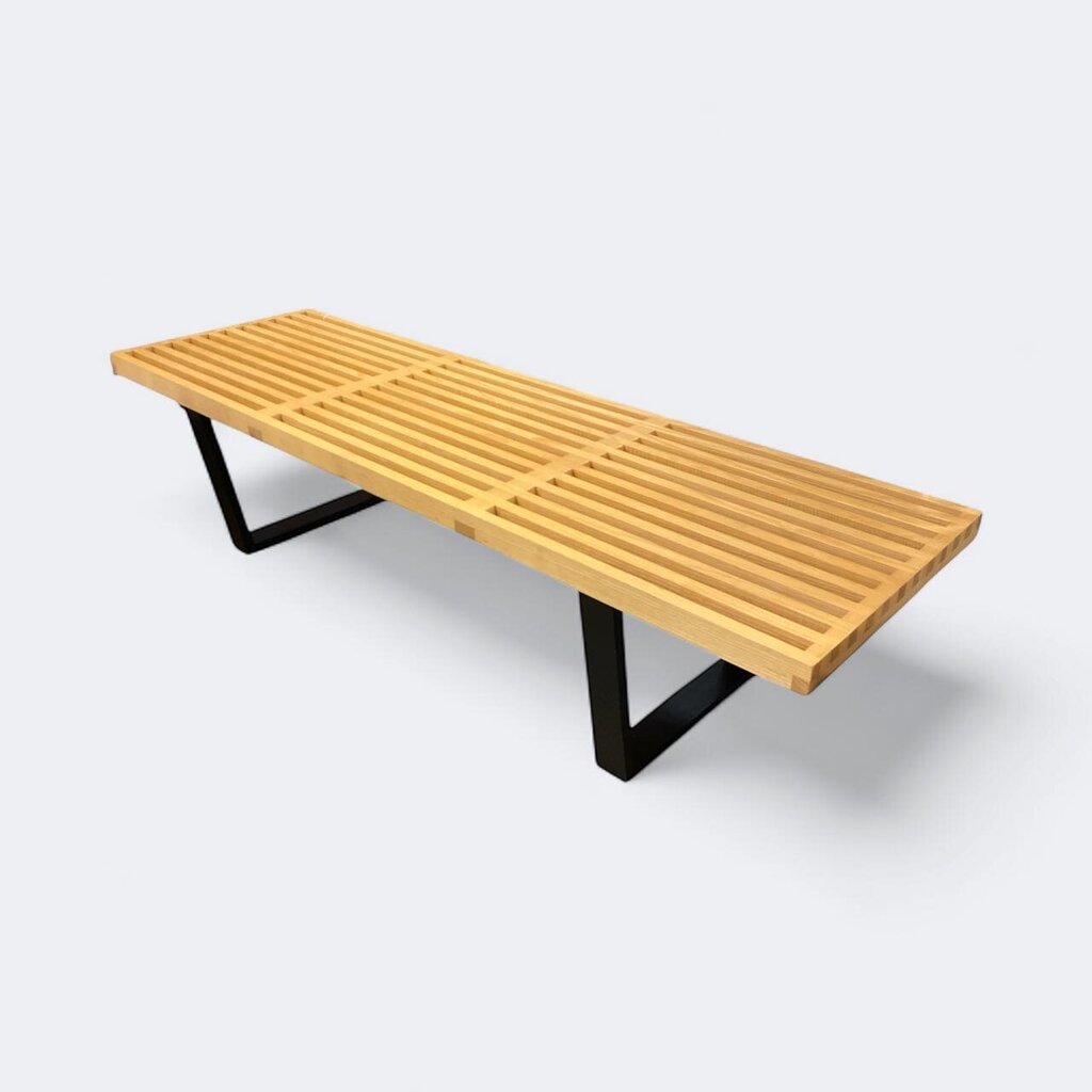 Nelson Mid Century Moderne Slat Bench - (Unmarked)