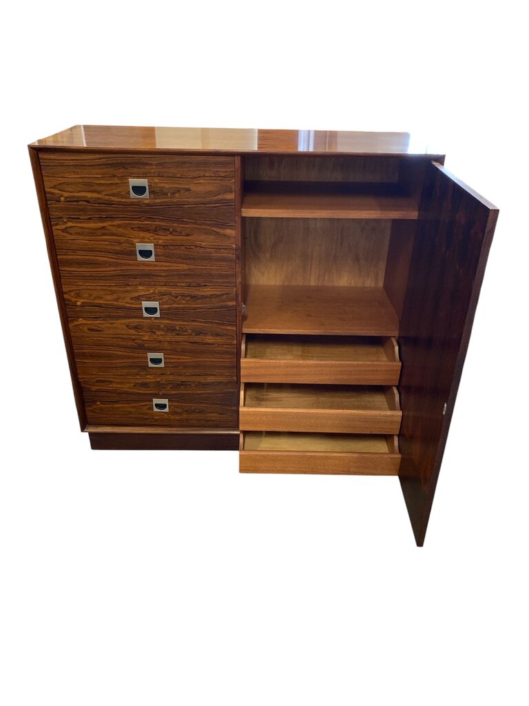 Danish Modern Rosewood Tall Dresser Cabinet (WONDERFUL PATINA)