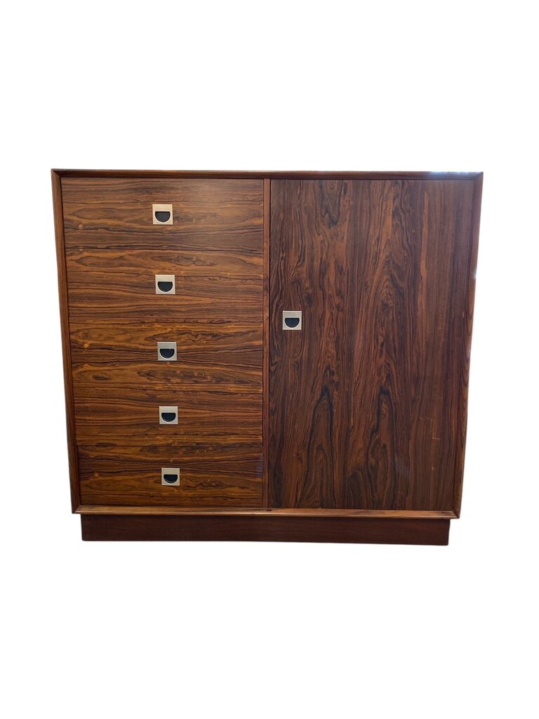 Danish Modern Rosewood Tall Dresser Cabinet (WONDERFUL PATINA)