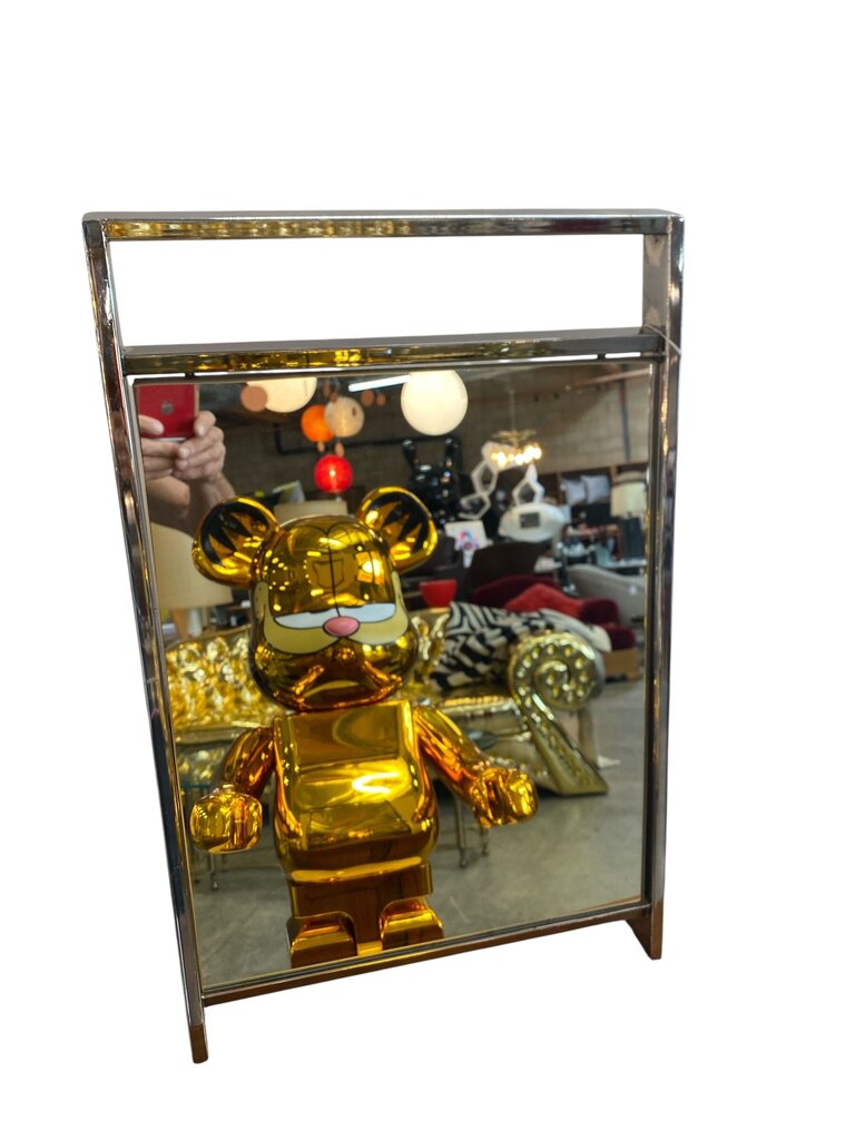 Mid Century Flat Bar Chrome Dresser Mirror