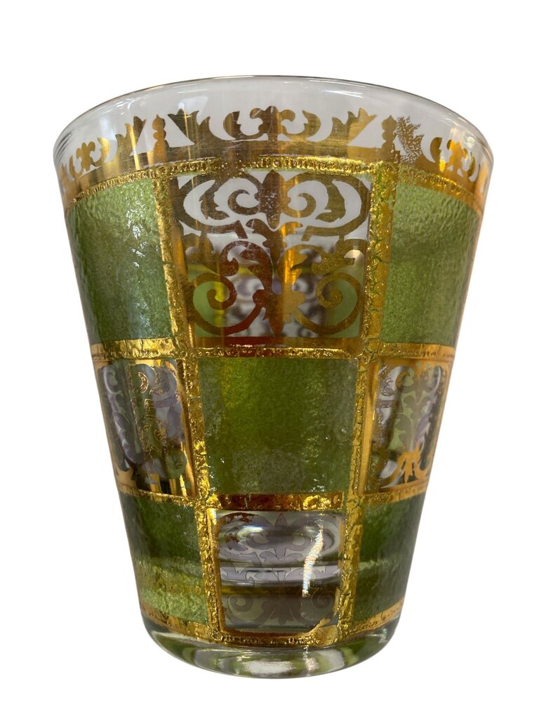 MCM Culver 24K Prado Green Lowball Glasses (Set of 4)
