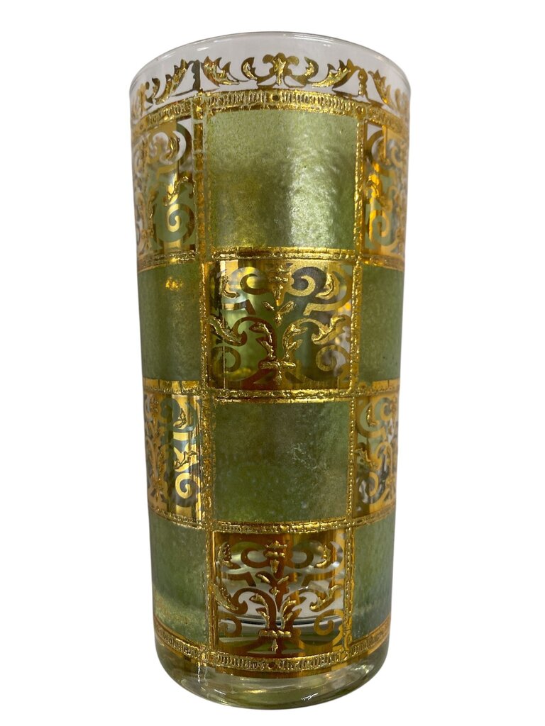 MCM Culver 24K Prado Green Highball Glasses (Set of 4)