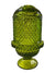 Vintage Viking Glass Diamond Point Green Fairy Tea Light Holder