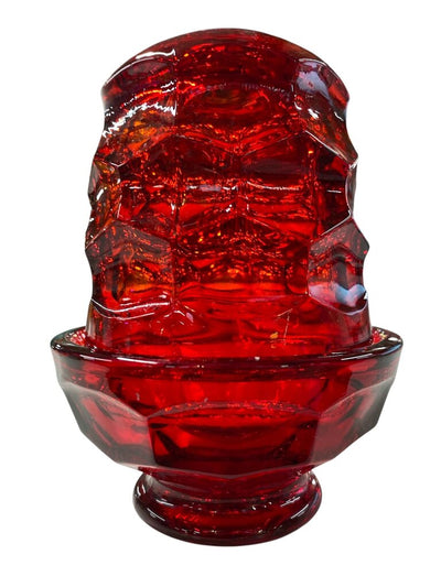 MCM Viking Ruby Red Georgian Honeycomb Fairy Tea Light