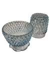Indiana Glass Light Blue Diamond Point Fairy Tea Light Holder