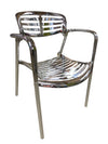 Polished Aluminum Stackable Dining Chair