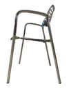 Polished Aluminum Stackable Dining Chair