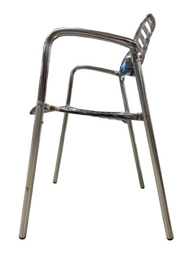 Polished Aluminum Stackable Dining Chair