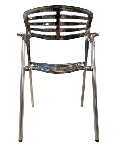 Polished Aluminum Stackable Dining Chair