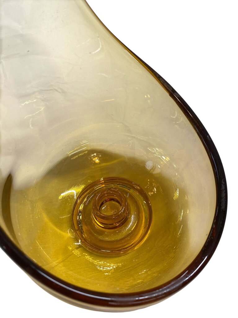 MCM Viking Swung Amber Glass Candle Holder