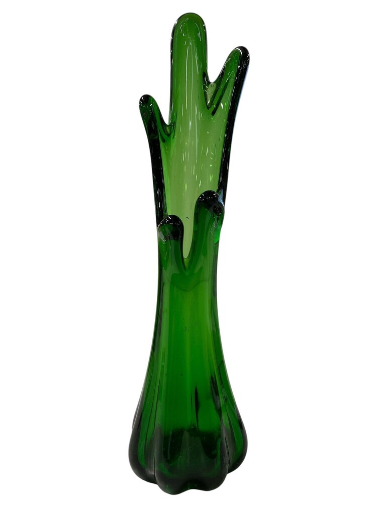 MCM 5 Finger Emerald Green Swung Vase