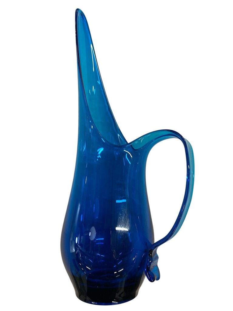 MCM Viking Blue Glass Swung Pitcher