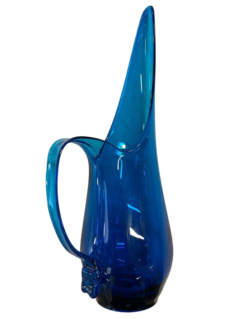 MCM Viking Blue Glass Swung Pitcher