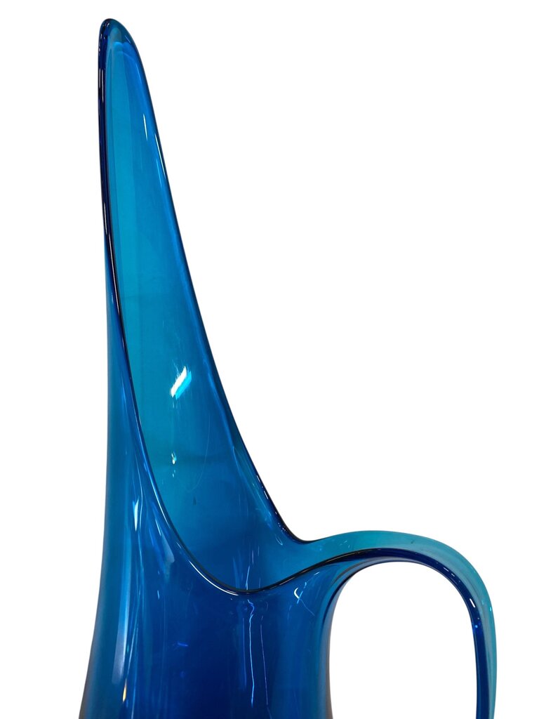MCM Viking Blue Glass Swung Pitcher