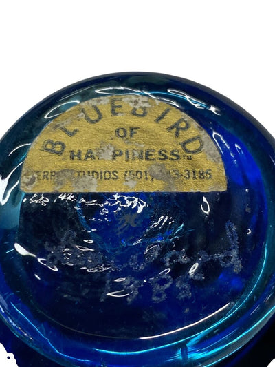 Vintage Terra Studios of Arkansas Small Glass Bluebird of Happiness