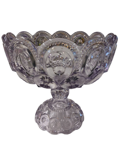 MCM L.E. Smith Violet Glass Moon and Stars Pedestal Compote