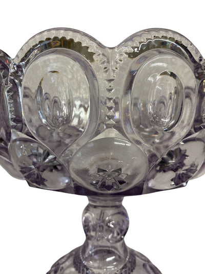 MCM L.E. Smith Violet Glass Moon and Stars Pedestal Compote