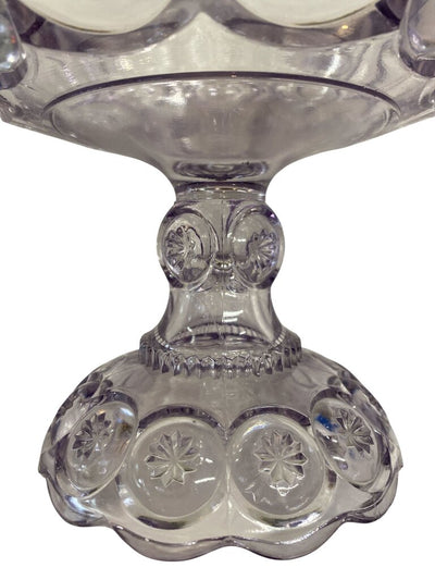 MCM L.E. Smith Violet Glass Moon and Stars Pedestal Compote
