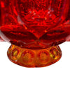 MCM L.E. Smith Amberina Glass Moon and Stars Covered Compote