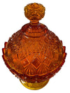 MCM Fenton Amberina Footed Candy Dish with Lid
