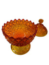 MCM Fenton Amberina Footed Candy Dish with Lid