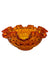 MCM Fenton Orange Glass Ruffled Thumbprint Bowl
