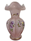 Fenton Signed Pink Melon Charleton Collection Hand Painted Art Vase