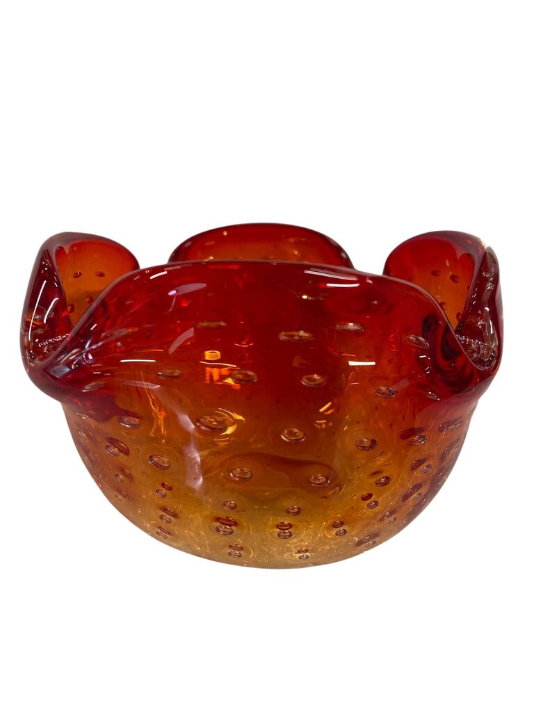 Wales Bullicante Bowl or Ashtray in Red-Orange