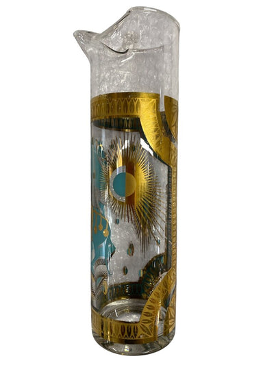 MCM Rare Fred Press Aqua & Gold Trojan Horse Decanter