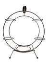 Vintage MCM Chrome Ferris Wheel Cocktail Glass Caddy with Ebony Wood Handle