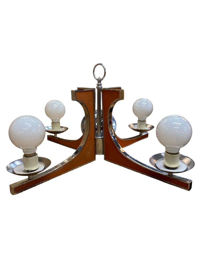 Vintage 1960's 4-Arm Chrome Chandelier